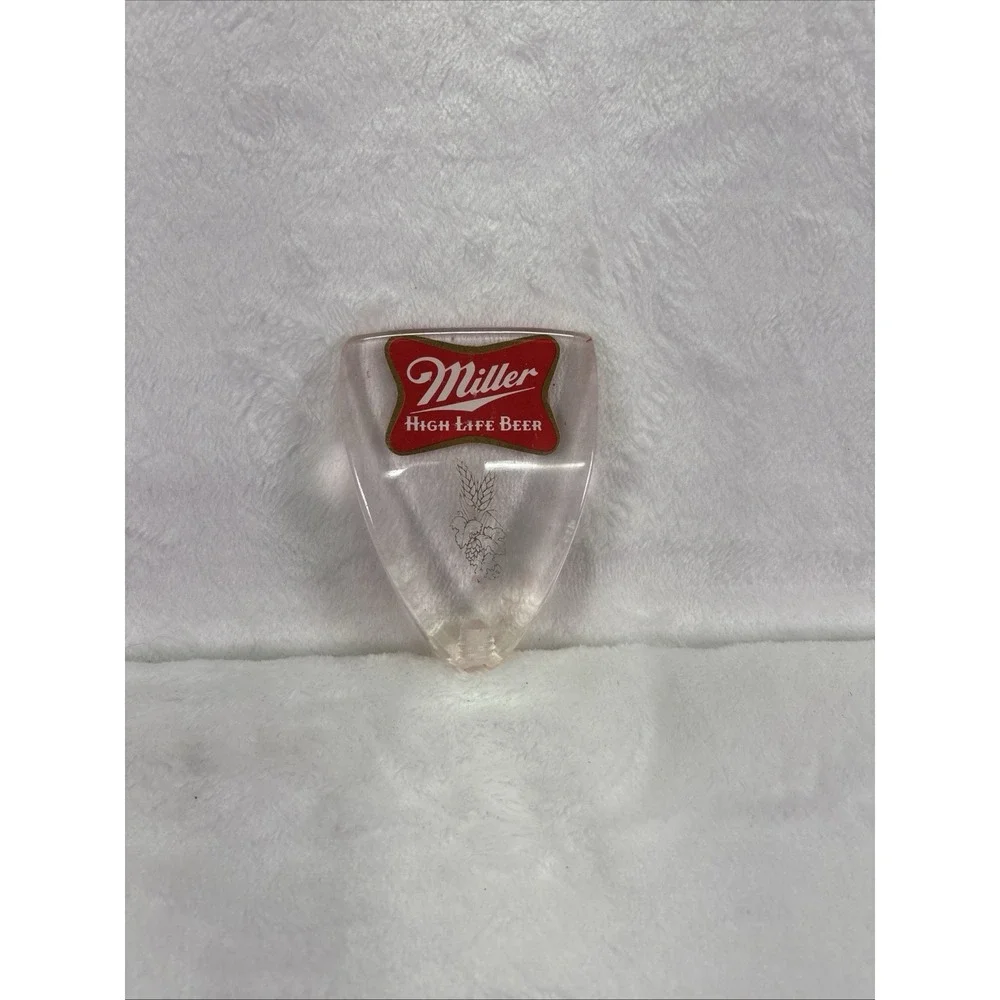 Vintage MILLER HIGH LIFE Beer Lucite Clear Acrylic Beer Tap Handle Knob